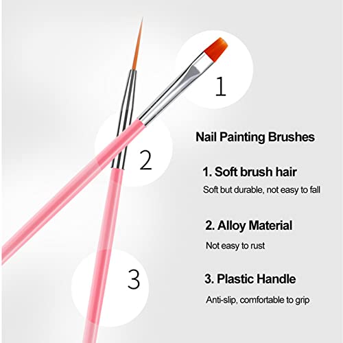 Pincel de pintura de unhas,Kit de ferramentas de arte de unhas Conjunto de pincéis de pintura de unh