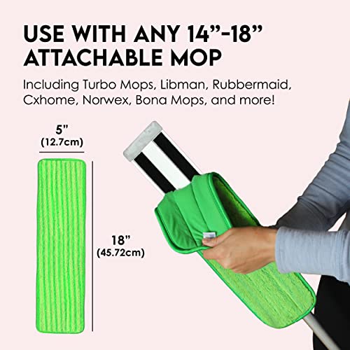 Microfiber Mop Pads 2 Pk Reusable Cloth Mop Head Replacements For Microfiber Mops For Floor Cleaning - 18" Multi-Surface Velcro Attachment For Wet/Dry Mops Fits Bona, Bruce, Rubbermaid, Libman + More #TOP2