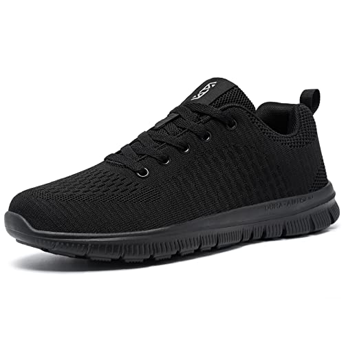 FLOWING PLUME Zapatillas Deportivas Hombre Transpirable Ligero Running Correr Casual Calzado Deportivo Confort Fitness Sport Sneaker (Negro,44EU)