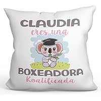 MUGFFINS Cojín Personalizable 40x40 cm para BOXEADORA Relleno
