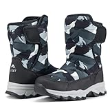 OUTJET Kids Waterproof Snow Boots Girls & Boys Warm Comfortable Non-Slip Winter Boots