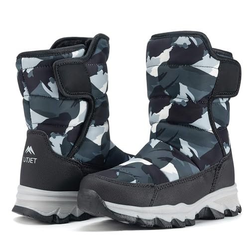 OUTJET Kids Waterproof Snow Boots Girls & Boys Warm Comfortable