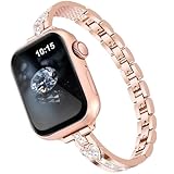 VISOOM Loveブレスレット Apple Watch 40mm/38mm/41mm/42mm/44mm/45mm/46mm Series 10 9 8 7 SE Series 6 5 4に対応 バンド レディース メタル iWatch ラップ ジュエリー エイプ ウォッチストラップ スリムバンド Apple Watch 3 2 1, 38/40/41/42mm(S10), クリスタル。