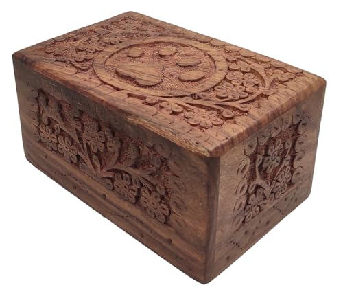 Purpledip Urna de madera para cenizas de mascotas: caja de urnas de entierro de cremación para perros y gatos, grande (12398B)