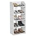Produktbild Greensen Schuhregal Weiß, Eckregal Schmal Badregal 5 Böden Standregal Klein Bücherregal Steckregal Wasserdicht Aufbewahrungsregal für Schlafzimmer Wohnzimmer Badezimmer 40×23×91cm