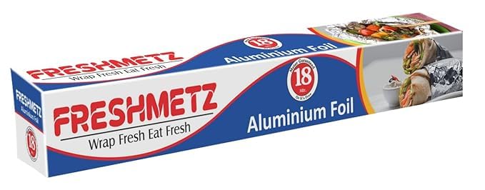Image of Aluminium Foil 18 MTR | 11 Micron Heavy Duty Food Grade Silver Foil Paper | Ideal for Cooking, Baking, Grilling & Tiffin Packing | Keeps Food Hot & Fresh | Kitchen Essential