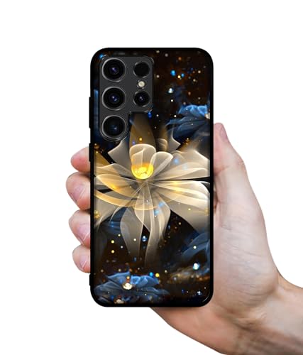 Image of Art Flower Design Premium 2D Printed Metal Back Case Cover for Samsung Galaxy S23 Ultra 5G