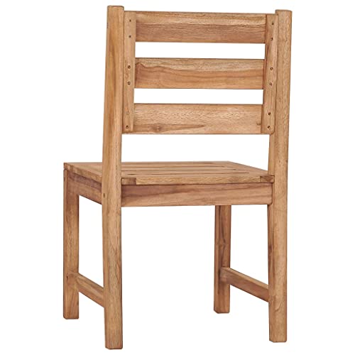 Chaises salle à manger bois teck lot de 2 terrasse pelouse ferme durable - 7