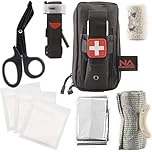 NASPORT® Garrot Tourniquet – Matériel Médical Professionnel pour Les Premiers Soins - Trousse Complète de Premiers Secours – Équipement Tactique Militaire – Bandages/Ciseaux/Couverture de Survie