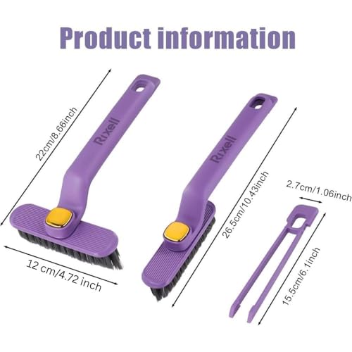 Image of Toilet Cleaning Brush with Long Handle | 2-in-1 Floor & Tile Scrubber | 120 Rotating Head | Bathroom Cleaning Brush with Wiper (Pack-1) (MINI Brush Pack of 1)