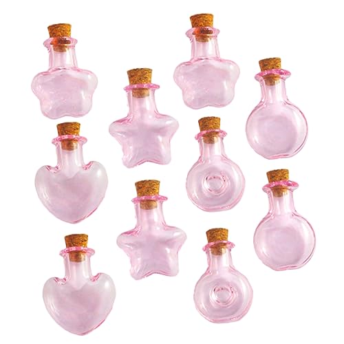 LIFKOME 10 Frascos Pequeños Decorativos De Vidrio Tapa De Corcho Botellas De Vidrio Transparente Perfectas Para Luna De Miel
