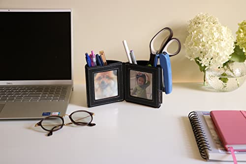 Bellagenda Pen Holder With Photo Frame, Desk Accessory & Workspace Organizer, Christmas Gifts For Coworkers, Pencil Holder For Student Desk, Desk Picture Frames For Office, New Job Gift Idea (Black) #TOP4