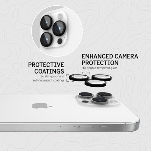 Pelican iPhone 15 Pro Max/iPhone 15 Pro Camera Lens Protector - Black | Aluminum Rings w/9H Tempered Glass, Anti-Scratch Coating, Anti-Shatter, HD View, Night Shooting, Case-Friendly & Easy Install - image 3