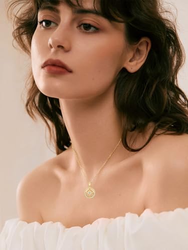 14K Solid Gold Compass Necklace for Women I'd Be Lost Without You Gold Compass Jewelry Christmas Anniversary Graduation Gifts for Her Mom Girlfriend Daughter4