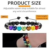 SGERUFZ Pulsera de 7 Chakras 2 piezas, pulsera de yoga de lapislázuli y...