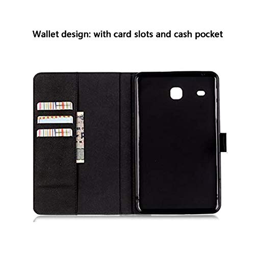 Uucovers Case For Samsung Galaxy Tab E 8.0 Inch 2016 Released Tablet Sm-T377A/T377V/T377P/T375/T378 Slim Pu Leather Folio Stand Tpu Back Shockproof Wallet Cover With Card Pockets, Black Skull Flower #TOP3