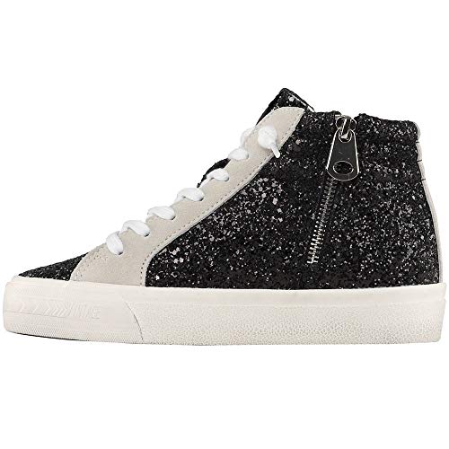 VINTAGE HAVANA Womens Dormy Studded Glitter High Slip On Sneakers Shoes Casual - Black4