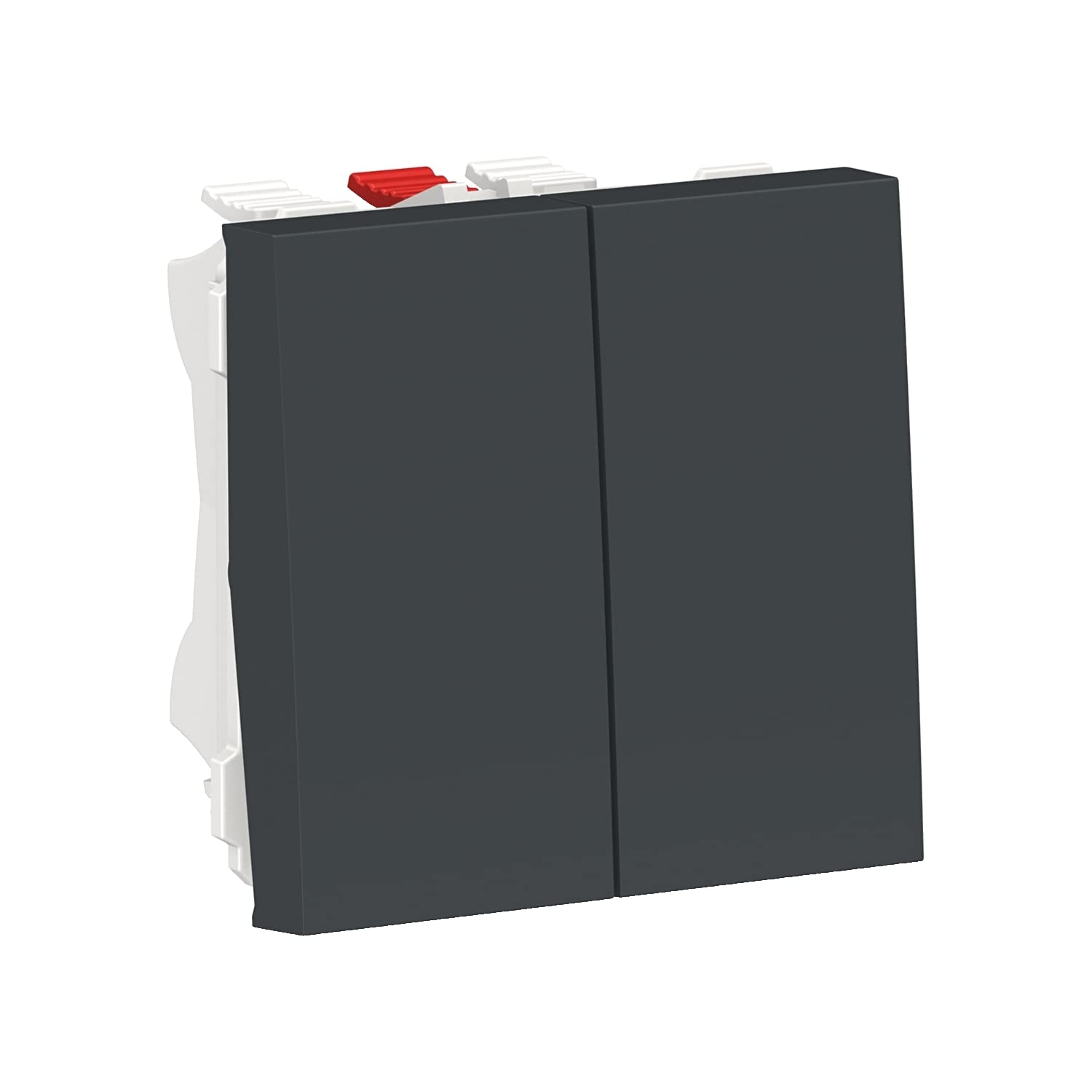 Schneider Electric New Unica Doppelschalter mit 2 Modulen – Green Premium, Anthrazit