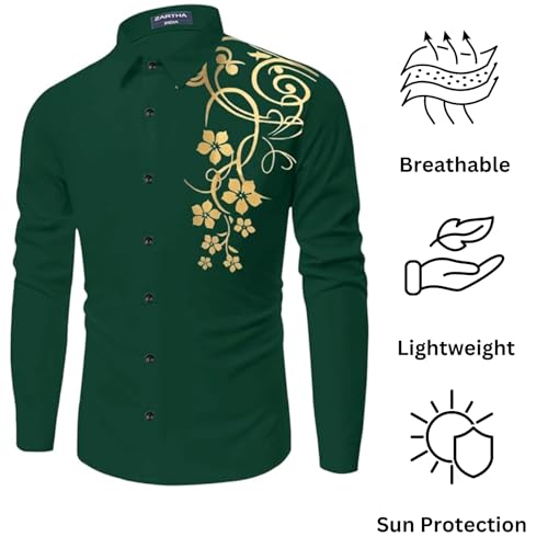 Image of Men's Solid Cotton Regular Fit Full Sleeve Collared Neck Casual Shirt for Men Stylish Latest, Formal