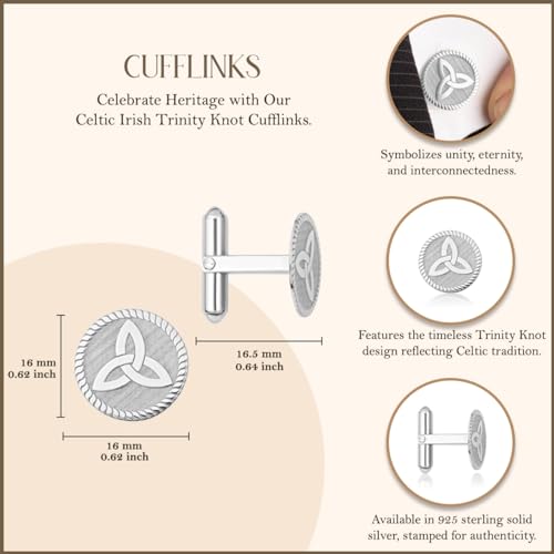 Celtic Trinity Knot Triquetra Cufflinks Sterling Silver3