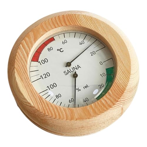 TAIZhiChen Thermomètre-hygromètre de Sauna En Bois, Résistant Aux Hautes Températures, 20–120 °C