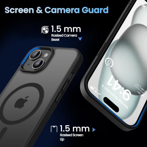 Image of CACOE Magnetic Case for iPhone 15 6.1 inch, Matte Black