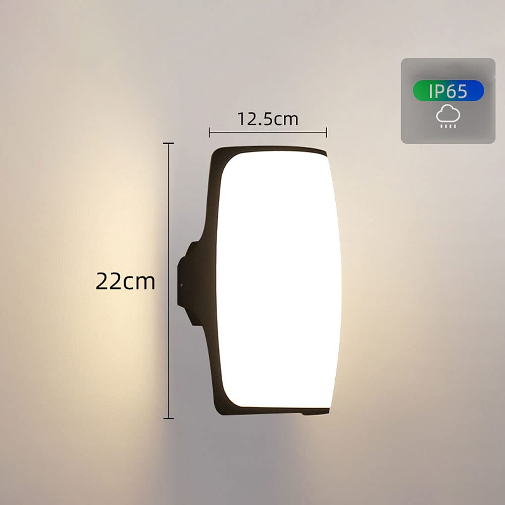 Kinkiet Zewnętrzny Baska Led Ip65 Wodoodporny, Biały Akrylowy Klosz, Czarny Metalowy, Do Montażu Na Ścianie, Oświetlenie Ganku, Zewnętrzne Lampy Ścienne Do Przedpokoju, Patio, Ogrodu/6000 Tys.