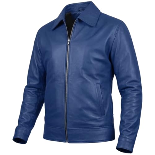 Image of Men's Suede Shirt Zipper Jacket Full Zip Casual Vintage Jackets Suede Leather Jackets for Mens
