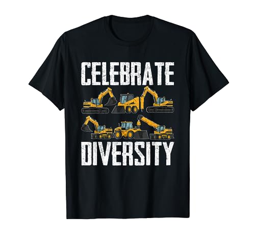 Operador de excavadora Equipo pesado Celebra la diversidad Camiseta