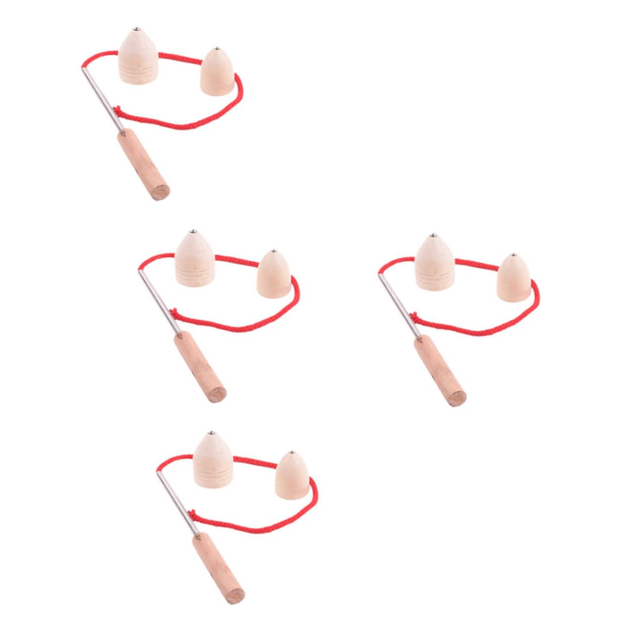 ORFOFE Enhance Boys and Girls' Skills 4 Set Wooden Tops Rotative Boys and Girls Toys for Observation Coordination Random