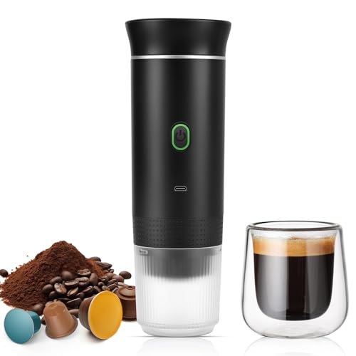 Weinsamkeit Cafetera Portátil, Cafetera Espresso con Café Molido y Cápsula NS 12V Máquina de Café Electrica Auto-Calentamiento Mini Cafetera Capsulas Recargable para Viajes, Camping, Oficina (02) Weinsamkeit Cafetera Portátil, Cafetera Espresso con Café Molido y Cápsula NS 12V Máquina de Café Electrica Auto-Calentamiento Mini Cafetera Capsulas Recargable para Viajes, Camping, Oficina (02)
