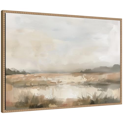 Kate and Laurel Framed Canvas Wall Art Print Neutral...