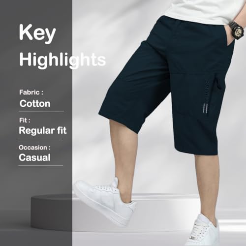 Image of TAGDO Men's Solid Cotton Shorts | Shorts Pant for Men | Shorts for Men (2003)
