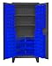 Durham HDC36-102-3S5295 Lockable Cabinet with 102 Blue Hook-On Bins, 36" Wide, 12 Gauge