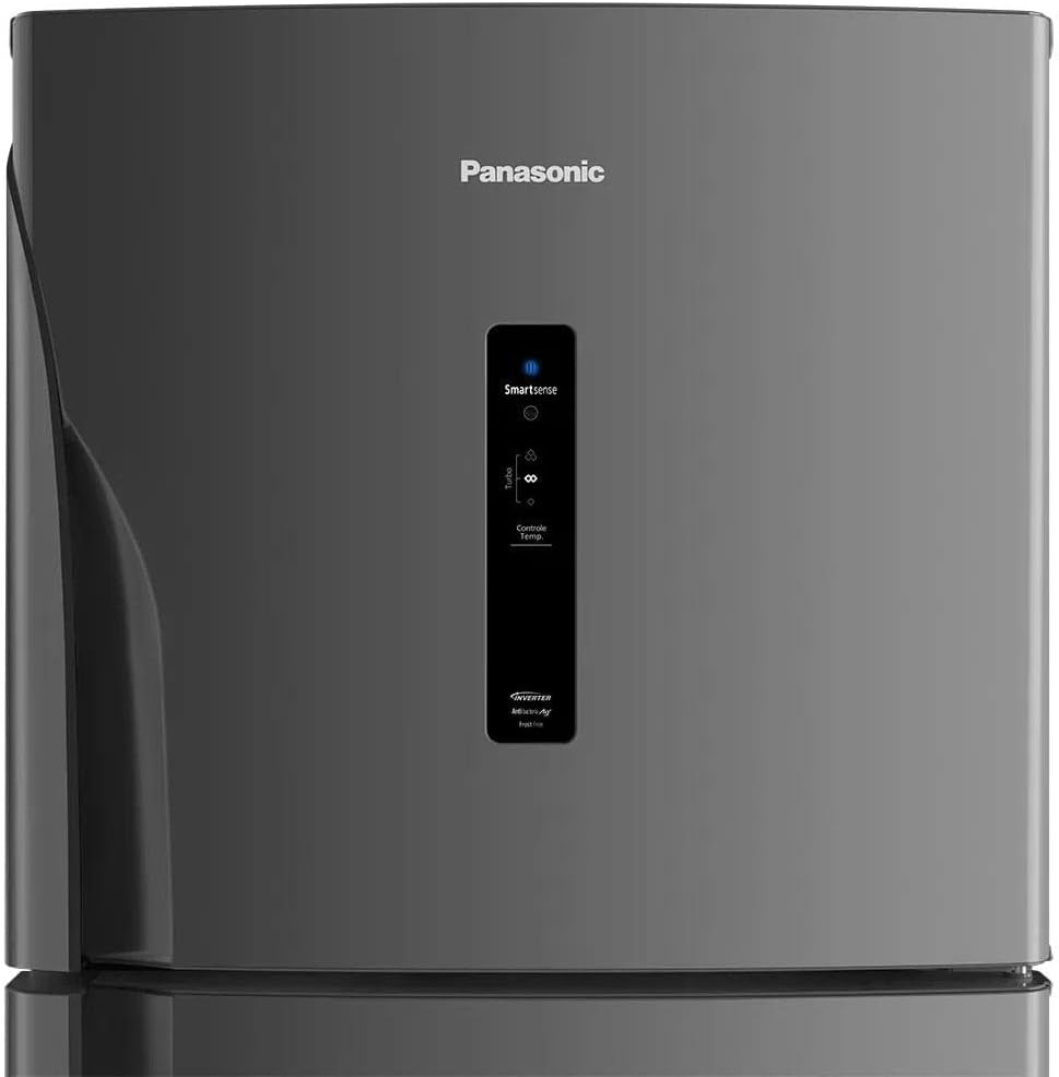 Close-up of the electronic control panel on the refrigerator door, showing 'Smartsense' and temperature controls.