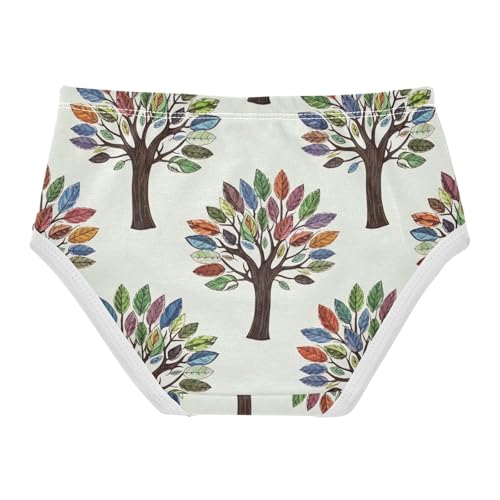 Whimsical Trees Beige Panties for Girls, Toddler Girl Panties, Girls Underwear Cotton, 2–8 Years2