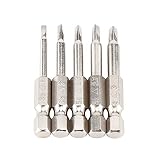 5 sztuk/zestaw Walfront 50 mm 1/4" magnetyczne końcówki wkrętaków, wkrętak sześciokątny z łbem trójkątnym 1,8/2.0/2,3/2,7/3.0