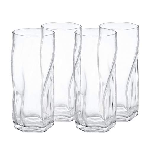 LA JOLIE MUSE Drinking Glasses Clear Water Tumbler, Highball Glassware Set of 4, 17OZ