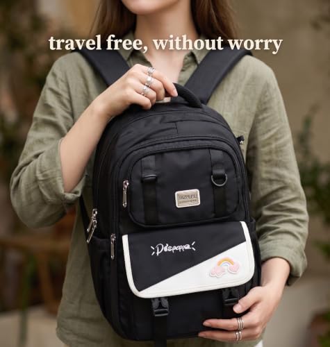 Image of ADSON kawaii Girls Travel School Bag|Backpack Of Large Capacity Aesthetic Stylish Girls Korean Laptop Bag Rucksack for School |College Bags Cute Bookbag for Teens Water Resistance 18 Inches