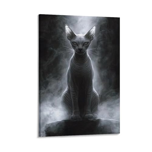 Impression sur toile chat Sphynx haute définition toile premium 30x45