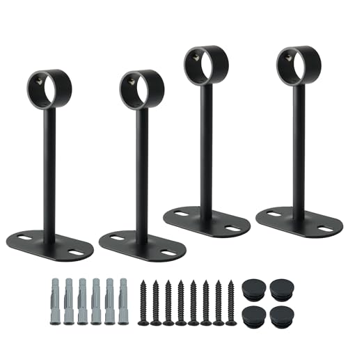 Mooche 4Pack Ceiling Curtain Rod Holder, Adjustable for 0.83" - 1.02" Poles
