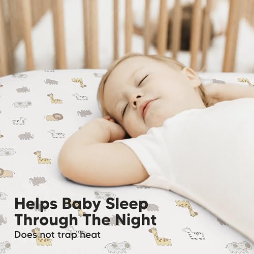 Image of KeaBabies 2-Pack Baby Crib Sheets for Boys, Girls, 52x28 Fitted (KeaSafari) | Viscose Derived from Bamboo, Toddler Bed Sheets Neutral, Fitted Crib Mattress Sheet for Standard Baby Bedding, Soft, Cozy