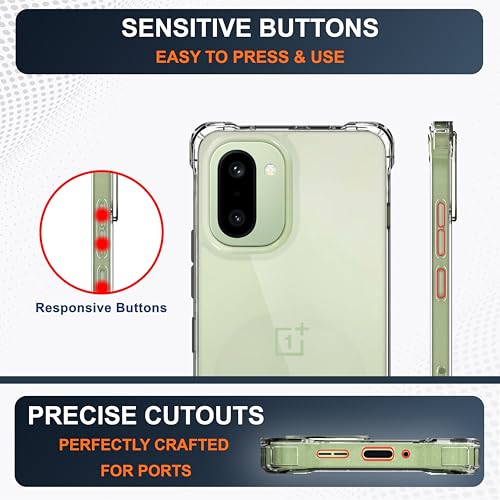 Image of CEDO Cover for OnePlus 15R (5G) | Camera Protection Shockproof Bumper-Edge | 360 Degree Protection Acrylic Crystal Clear TPU+PC | Transparent Back Case Backcover (Transparent)