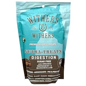 Withers & Withers Sugar-Free Horse Treats – Organic Peppermint, Marshmallow with Oat Bran Horse Cookies, Goat Treats 16 Oz – Humane Plant-Based Ingredients