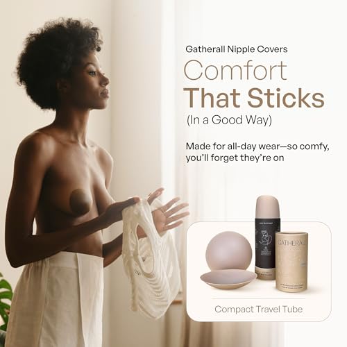 Gatherall Thick Silicone Nipple Covers - No Show Invisible & Skin-Friendly - Seamless Waterproof Adhesive Pasties3