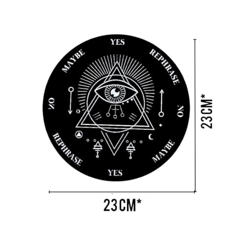 Image of Vastu Evil Eye Dowsing Board |Size- 9 Inch Approx | Metaphysical Message Board for Witchcraft with Brass Pendulum (Pendulum Assorted)