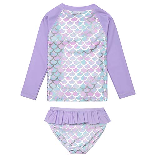 Image of QPANCY Girls Rash Guard Swimwear Swimsuit Bathing Suits UPF 50+ Sun Protection