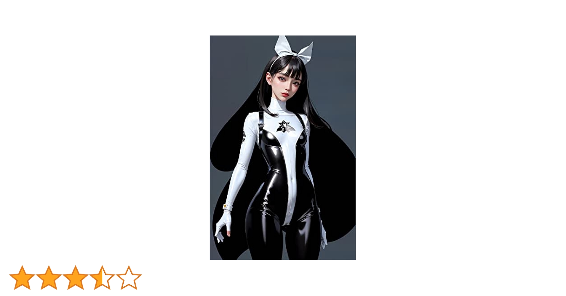 Laia AI Art Image Collection Latex Girl Art ver flower BLACK