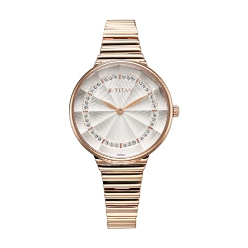 Titan Aura Quartz Analog Silver Dial Stainless Steel Strap Watch for Women-95245WM02 (B0CZXWBFCC) Amazon Price History, Amazon Price Tracker