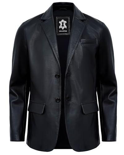 Leather Blazer Men - Casual 2 Button Coat Style Real Lambskin Mens Leather Jacket4